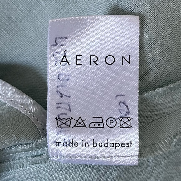 AERON | 100% Linen Relaxed Breathable Mini Dress in Light Sea Blue | Size 10 - Picture 8 of 8